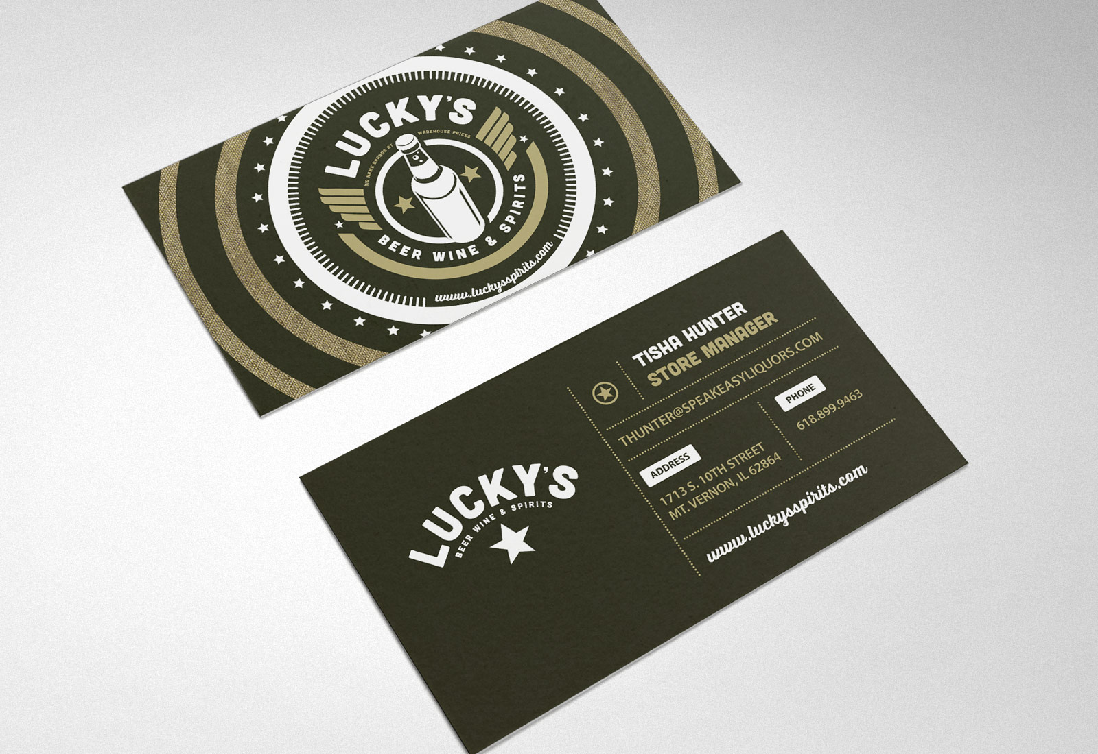 Luckys Liquors Business Card View 2