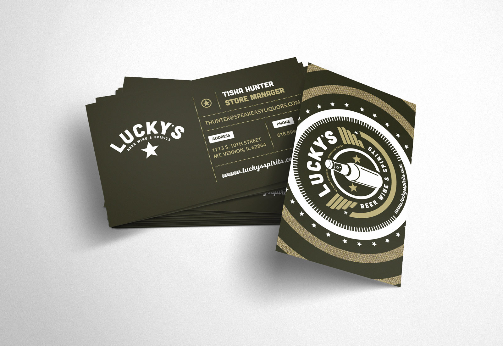 Luckys Liquors Business Card View 3