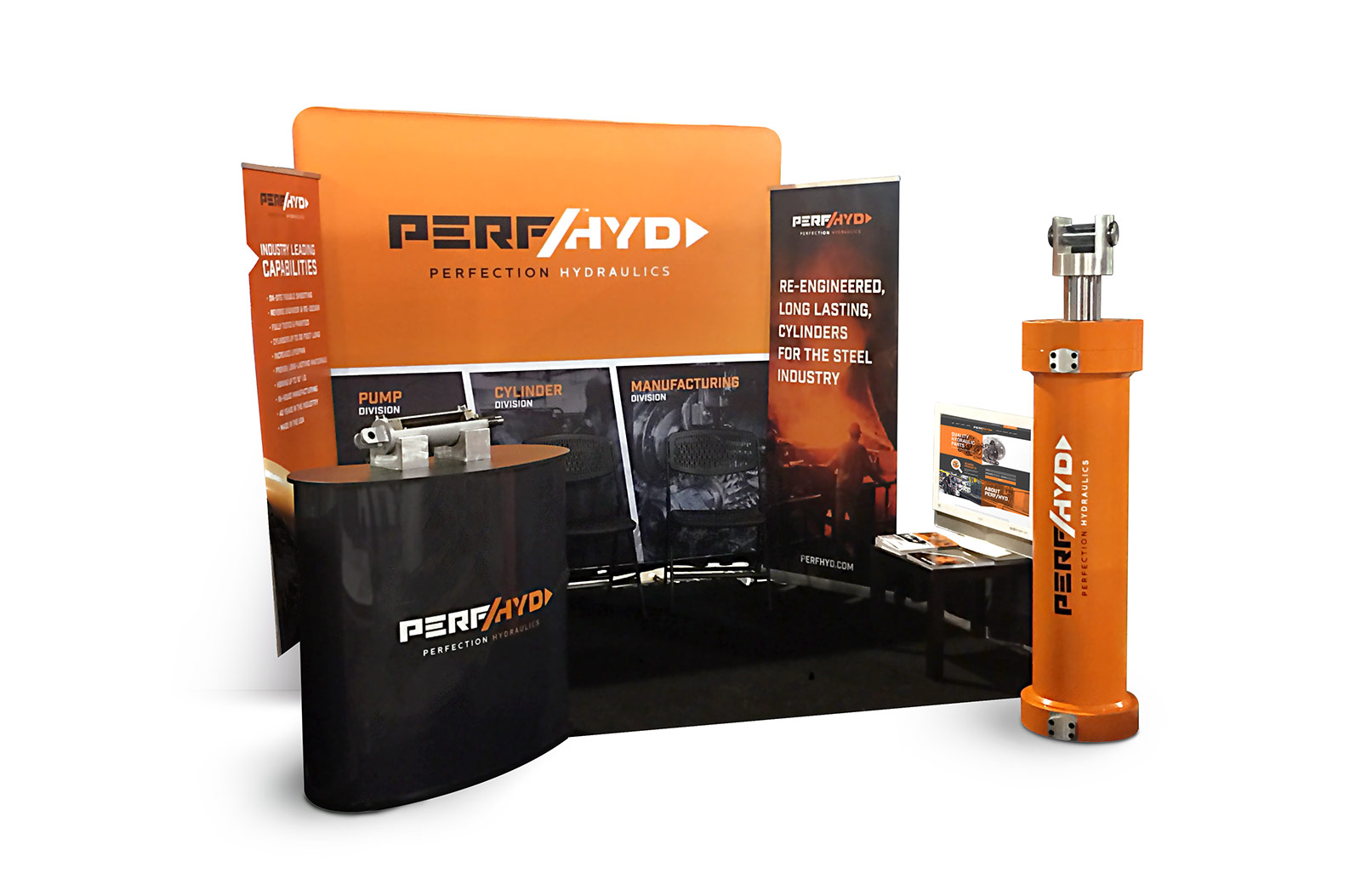Perfection Hydraulics Trade Show Both Design & Printing for Hydraulics Company