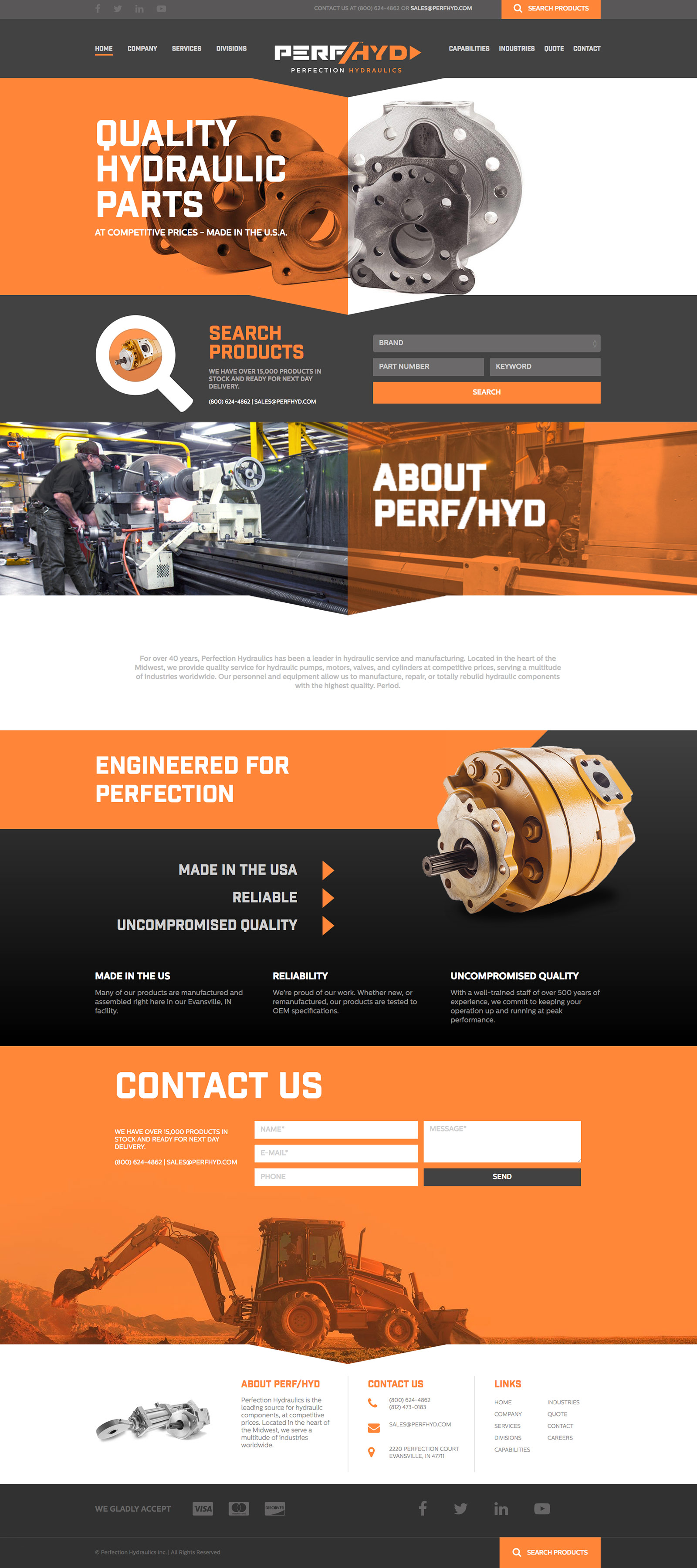 Perfection Hydraulics Responsive Website Design