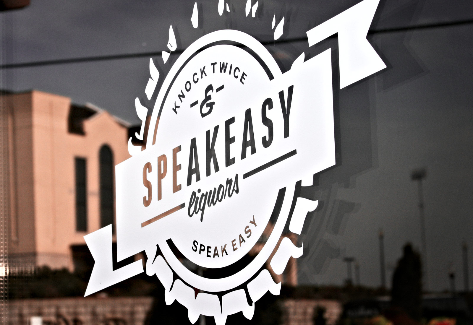 Speakeasy Liquors Logo Door