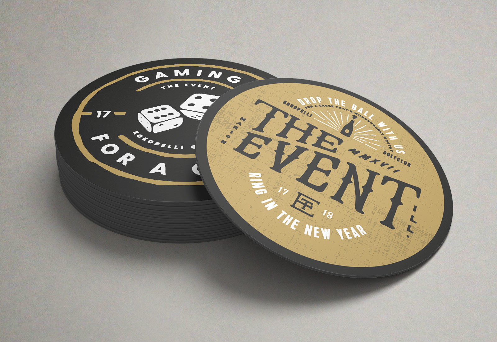 Custom Drink Coaster Design 4/4 Full Color for Fundraiser View 2 The Event Kokopelli Custom Drink Coasters View 2