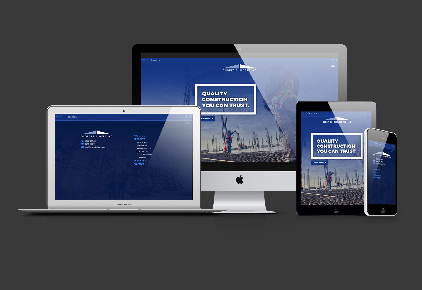 Shores Construction Website Design & Development