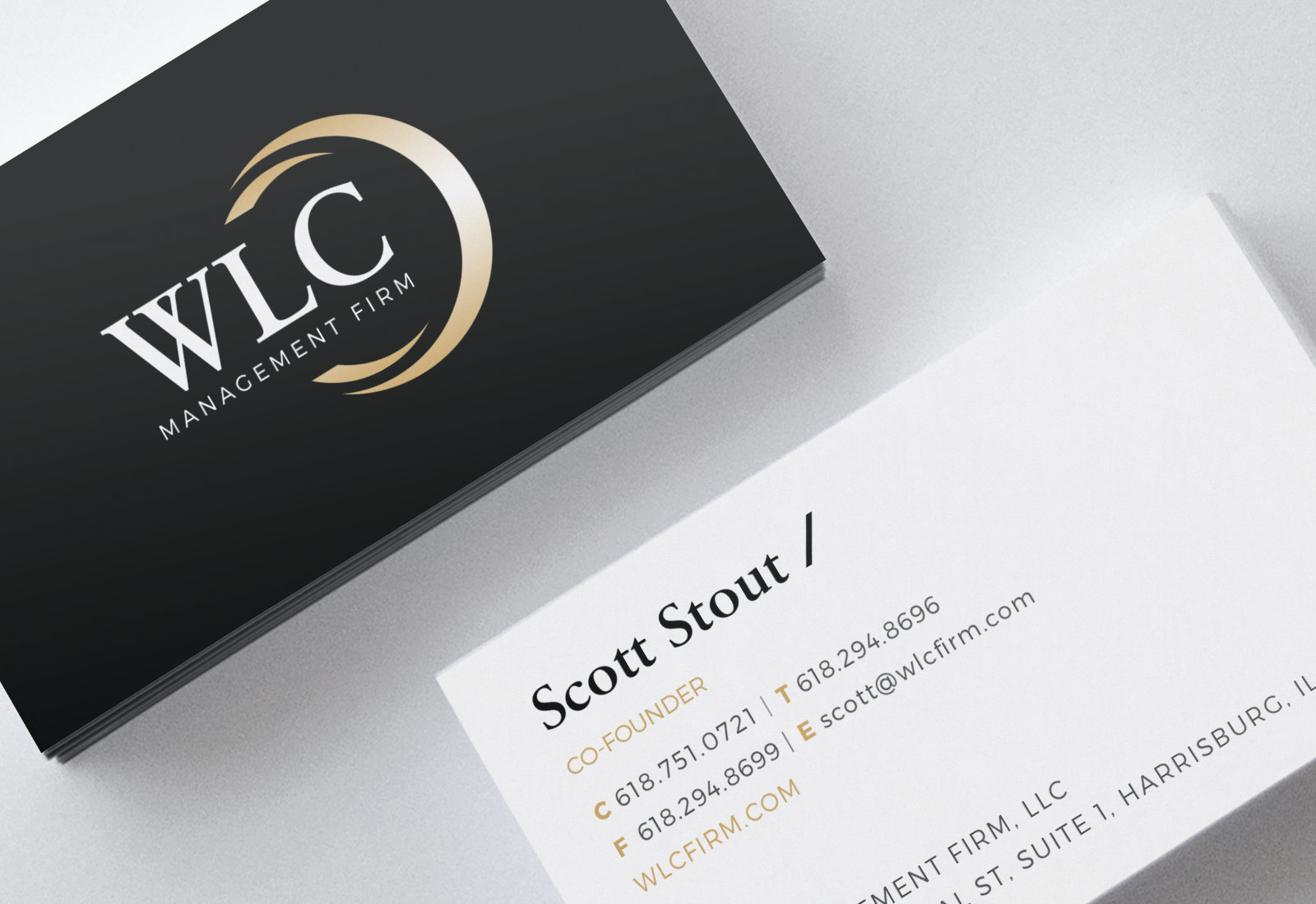WLC Management Firm Business Card Design for Scott Stout WLC Management Firm Business Card Design & Layout