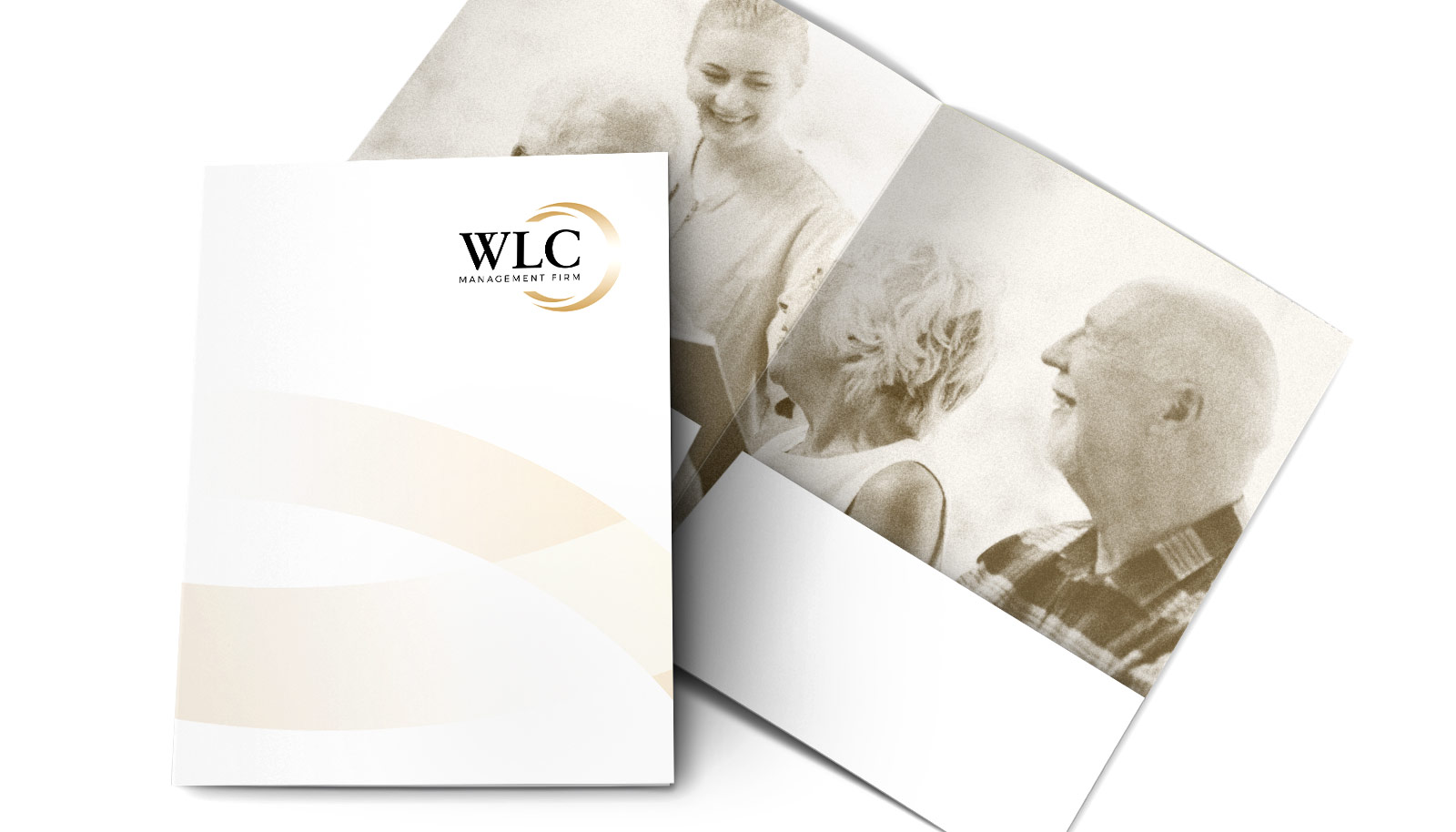 Promotional Folder and Brochure Design for WLC Management Firm Assisted Senior Living in Southern Illinois WLC Management Firm Promotional Folder Design