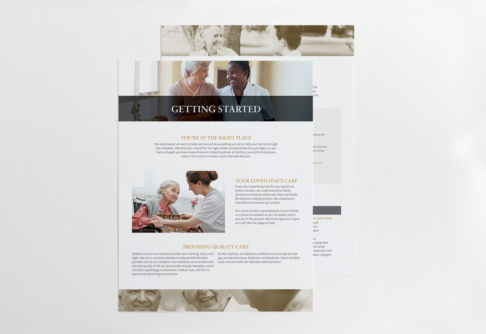 Getting Started Flyer Design for WLC Management Firm Assisted Living Senior Living Facility Assisted Living Senior Living Facility Getting Started Flyer Design