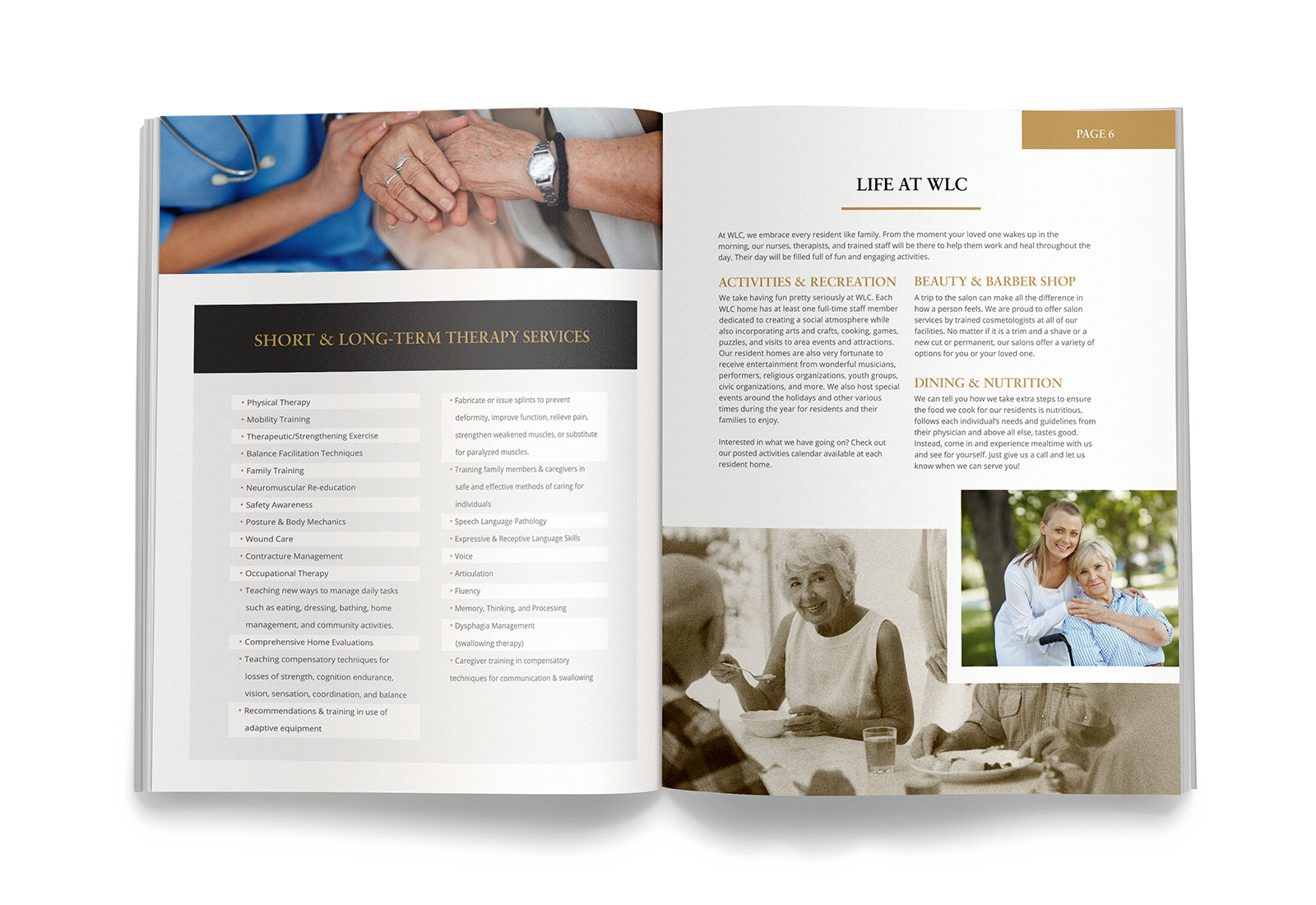 View 2 Brochure Design for WLC Management Firm Assisted Living Senior Living Facility Assisted Living Senior Living Facility Brochure Design View 2